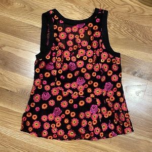 Embroidered flower shirt